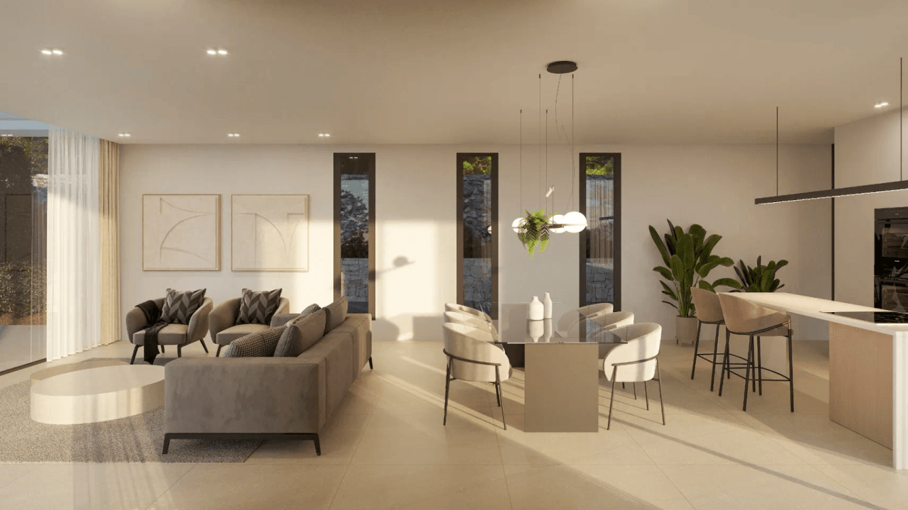 Nueva promoción de villas de lujo  en Denia estilo  moderno con espectalures   vistas  .