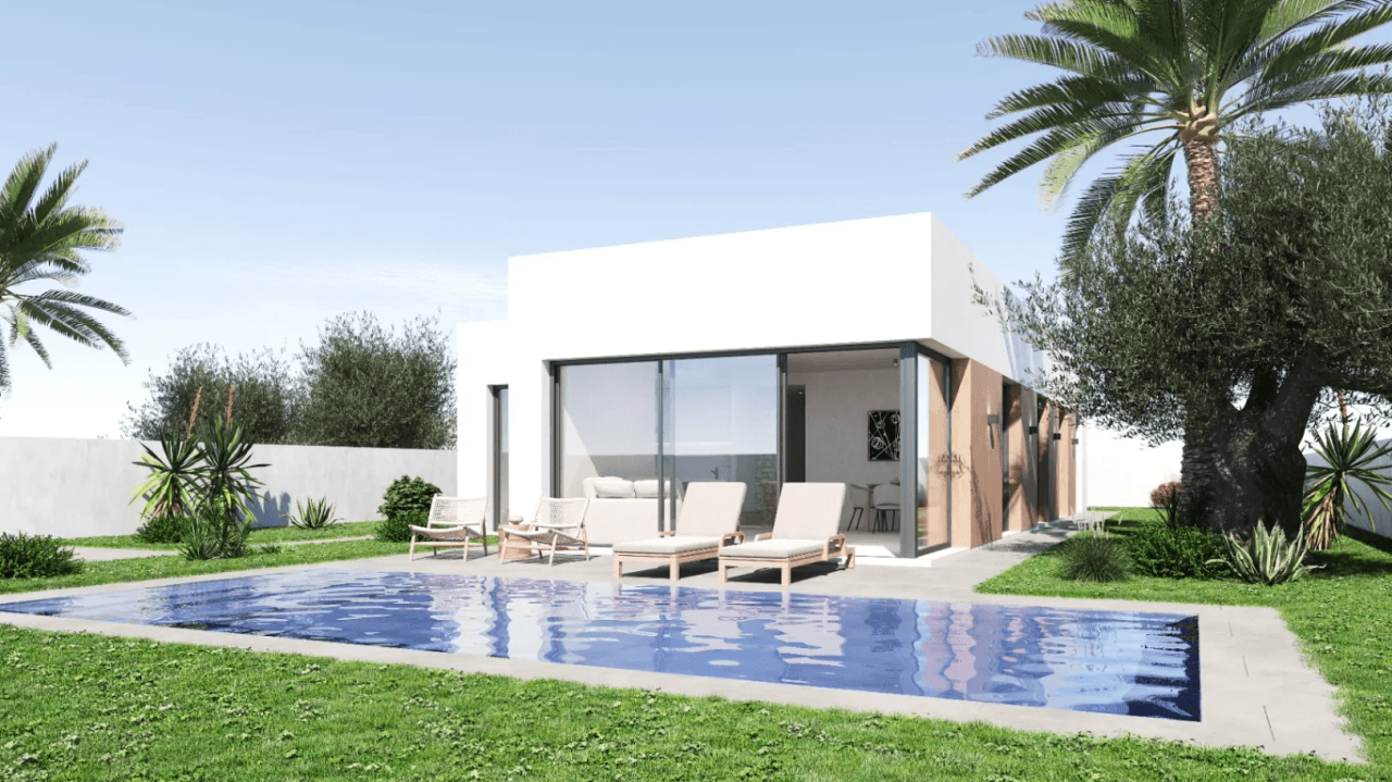 Nueva promoción villas modernas con piscina en Els Poblets. Llave en mano
