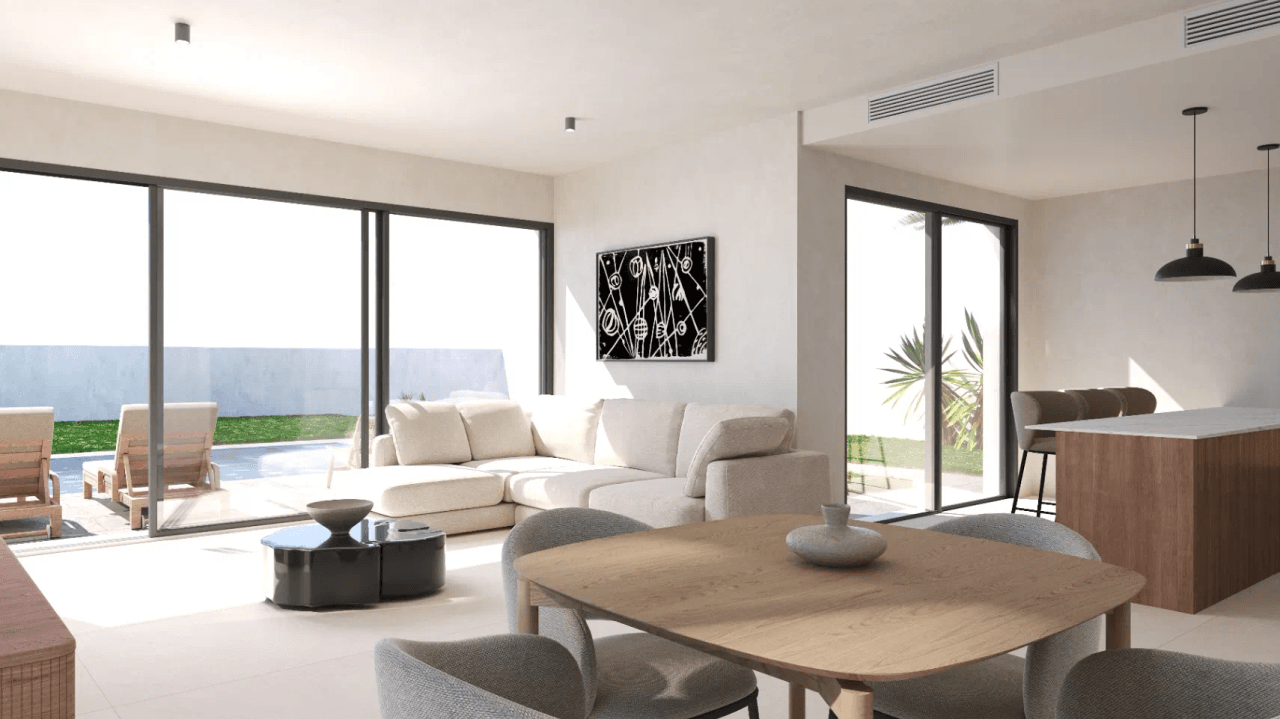 Nueva promoción villas modernas con piscina en Els Poblets. Llave en mano
