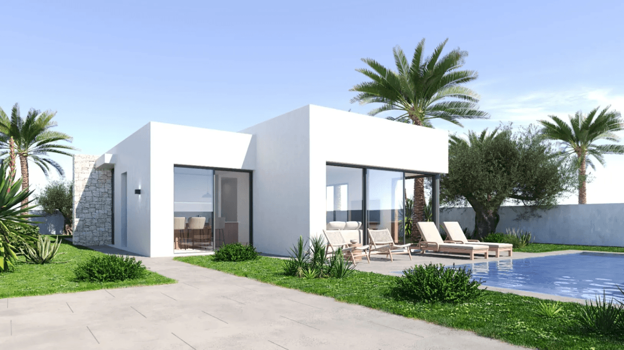 Nueva promoción villas modernas con piscina en Els Poblets. Llave en mano