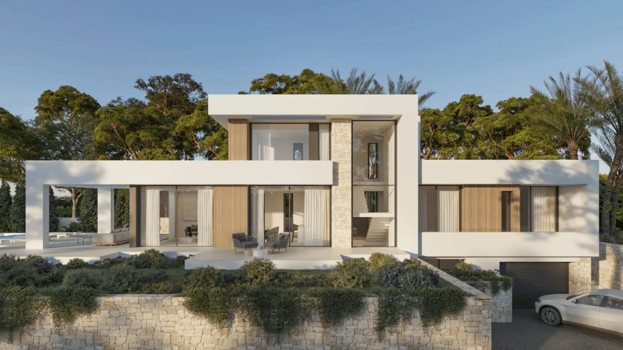 Nueva promoción de villas de lujo  en Denia estilo  moderno con espectalures   vistas  .