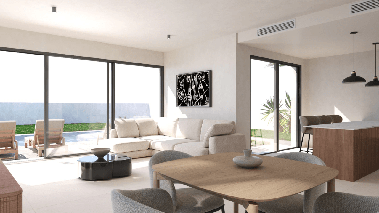 Nueva promoción villas modernas con piscina en Els Poblets. Llave en mano